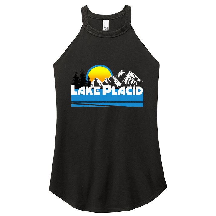 Lake Placid T Retro Style Lake Placid Ny Women's Perfect Tri Rocker Tank