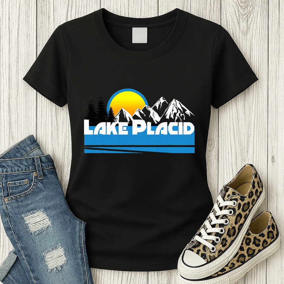 Lake Placid T Retro Style Lake Placid Ny Womens T-Shirt