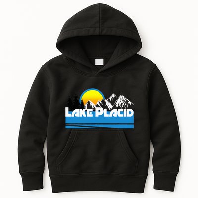 Lake Placid T Retro Style Lake Placid Ny Kids Hoodie