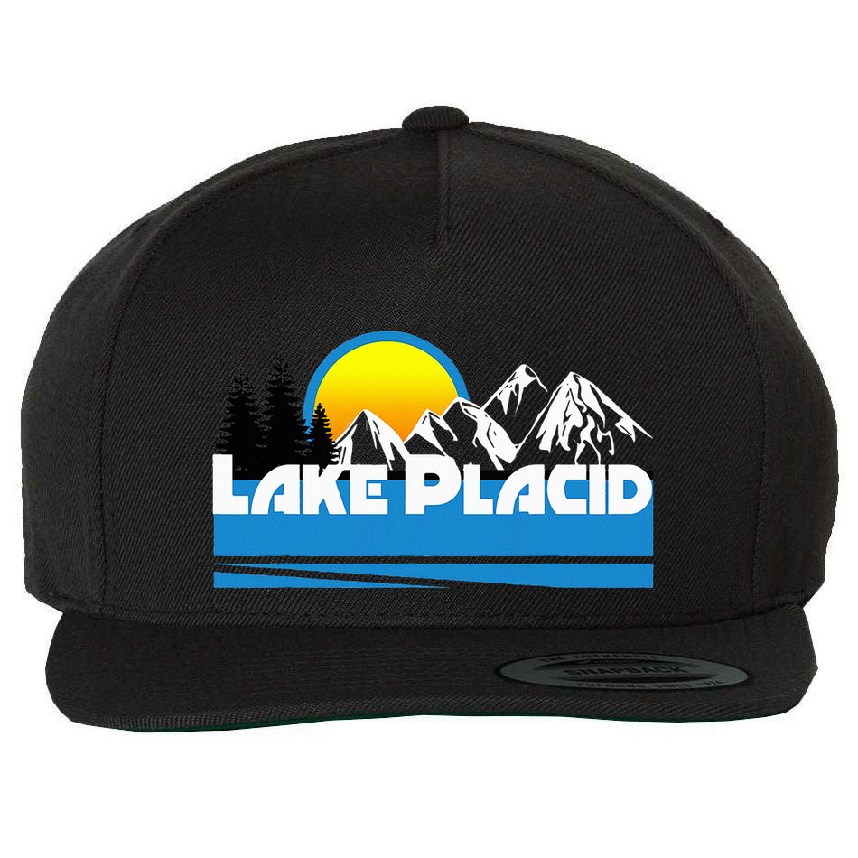 Lake Placid T Retro Style Lake Placid Ny Wool Snapback Cap