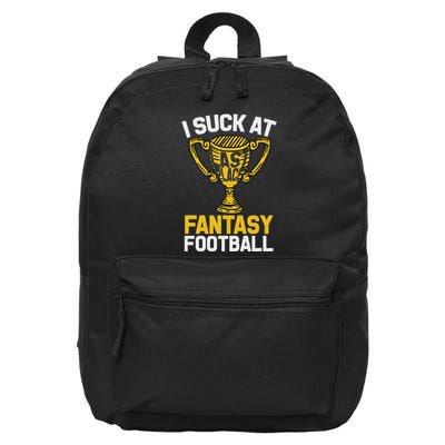 Last Place Trophy I Suck At Fantasy Football 16 in Basic Backpack