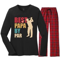 Let's Par Tee Golf Player Golfer Dad Papa  Women's Long Sleeve Flannel Pajama Set 