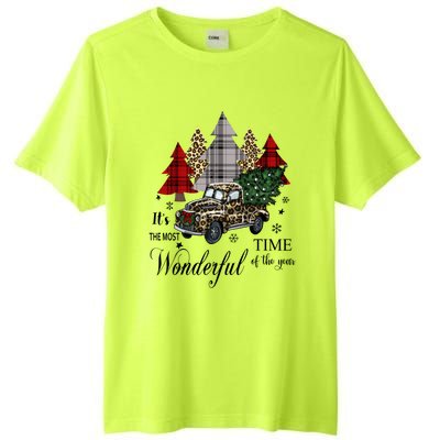 Leopard Print Truck Christmas Tree Cute Christmas Gift Tall Fusion ChromaSoft Performance T-Shirt