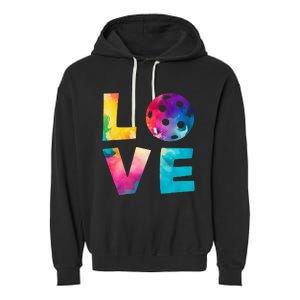 Love Pickleball Tie Dye For Man Woman Garment-Dyed Fleece Hoodie