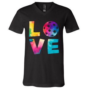 Love Pickleball Tie Dye For Man Woman V-Neck T-Shirt