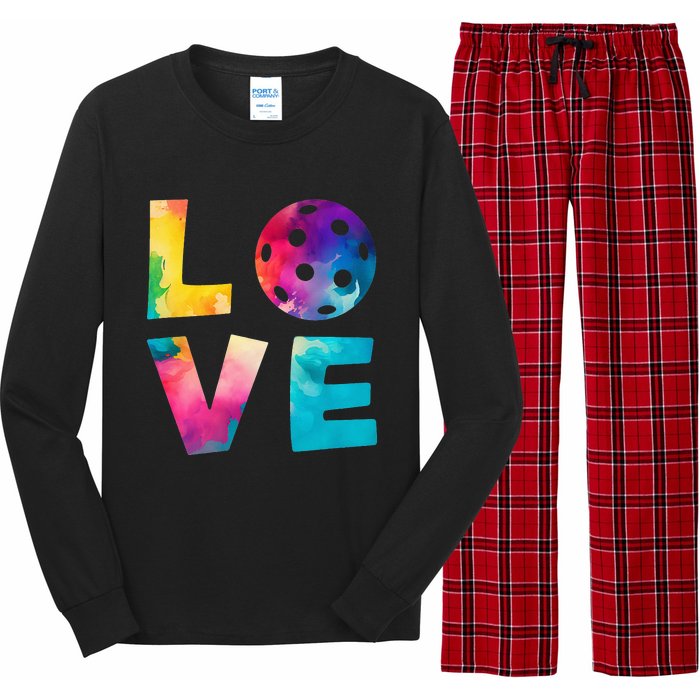 Love Pickleball Tie Dye For Man Woman Long Sleeve Pajama Set