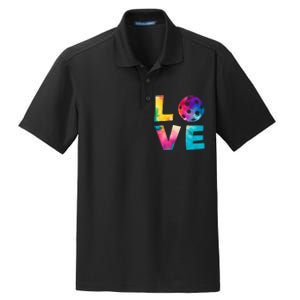 Love Pickleball Tie Dye For Man Woman Dry Zone Grid Polo