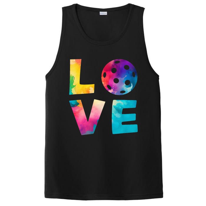 Love Pickleball Tie Dye For Man Woman PosiCharge Competitor Tank