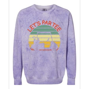 Let's Par Tee Golf Ball With Tee Pin Funny Golf Club Colorblast Crewneck Sweatshirt