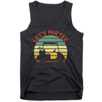 Let's Par Tee Golf Ball With Tee Pin Funny Golf Club Tank Top