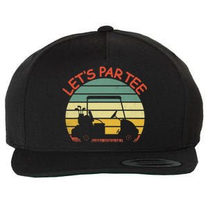 Let's Par Tee Golf Ball With Tee Pin Funny Golf Club Wool Snapback Cap