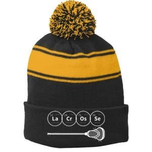 Lacrosse Periodic Table Of Elements Chemistry Gift Stripe Pom Pom Beanie