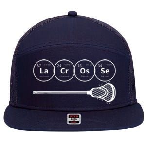 Lacrosse Periodic Table Of Elements Chemistry Gift 7 Panel Mesh Trucker Snapback Hat