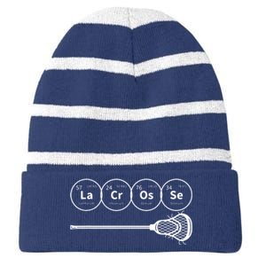 Lacrosse Periodic Table Of Elements Chemistry Gift Striped Beanie with Solid Band