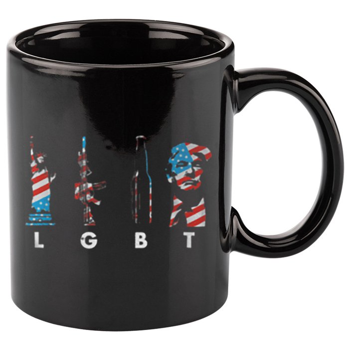 LGBT Pride Trump American Flag 4th Of July 11oz C Handle Ceramic Mug