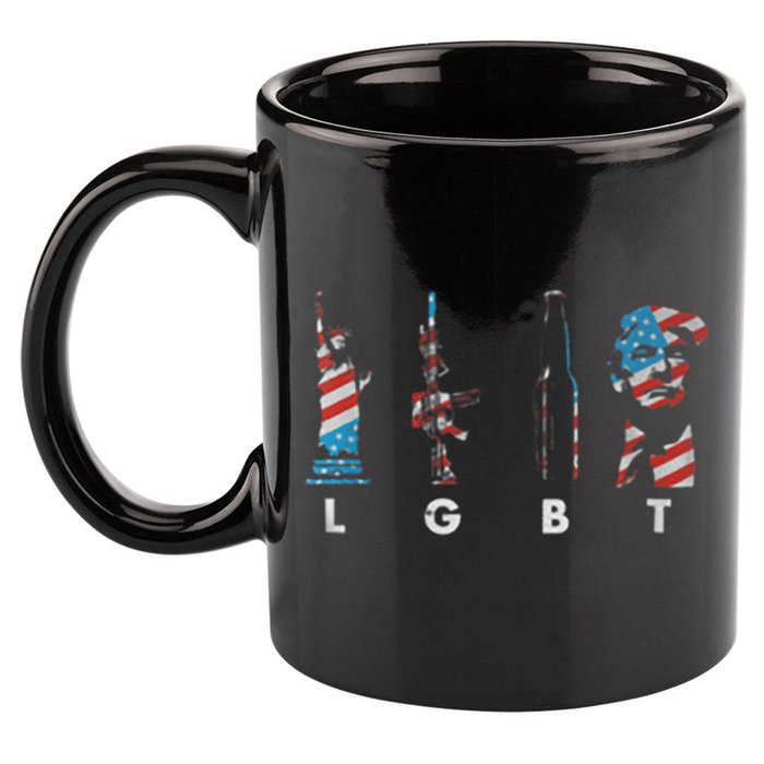 LGBT Pride Trump American Flag 4th Of July 11oz C Handle Ceramic Mug