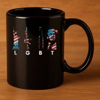 LGBT Pride Trump American Flag 4th Of July 11oz C Handle Ceramic Mug