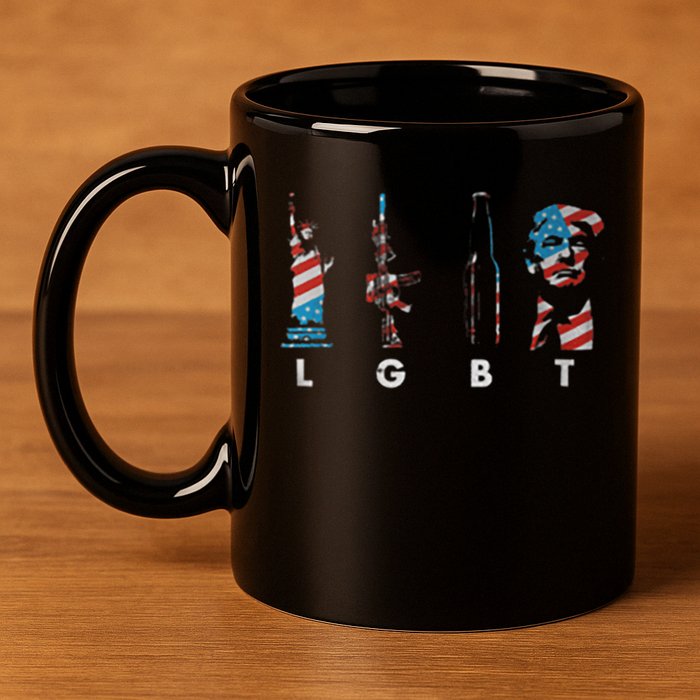 LGBT Pride Trump American Flag 4th Of July 11oz C Handle Ceramic Mug