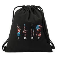 LGBT Pride Trump American Flag 4th Of July Drawstring Bag