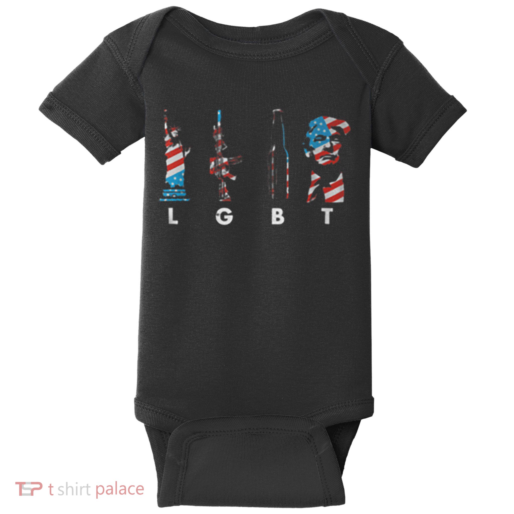 LGBT Pride Trump American Flag 4th Of July Baby Bodysuit