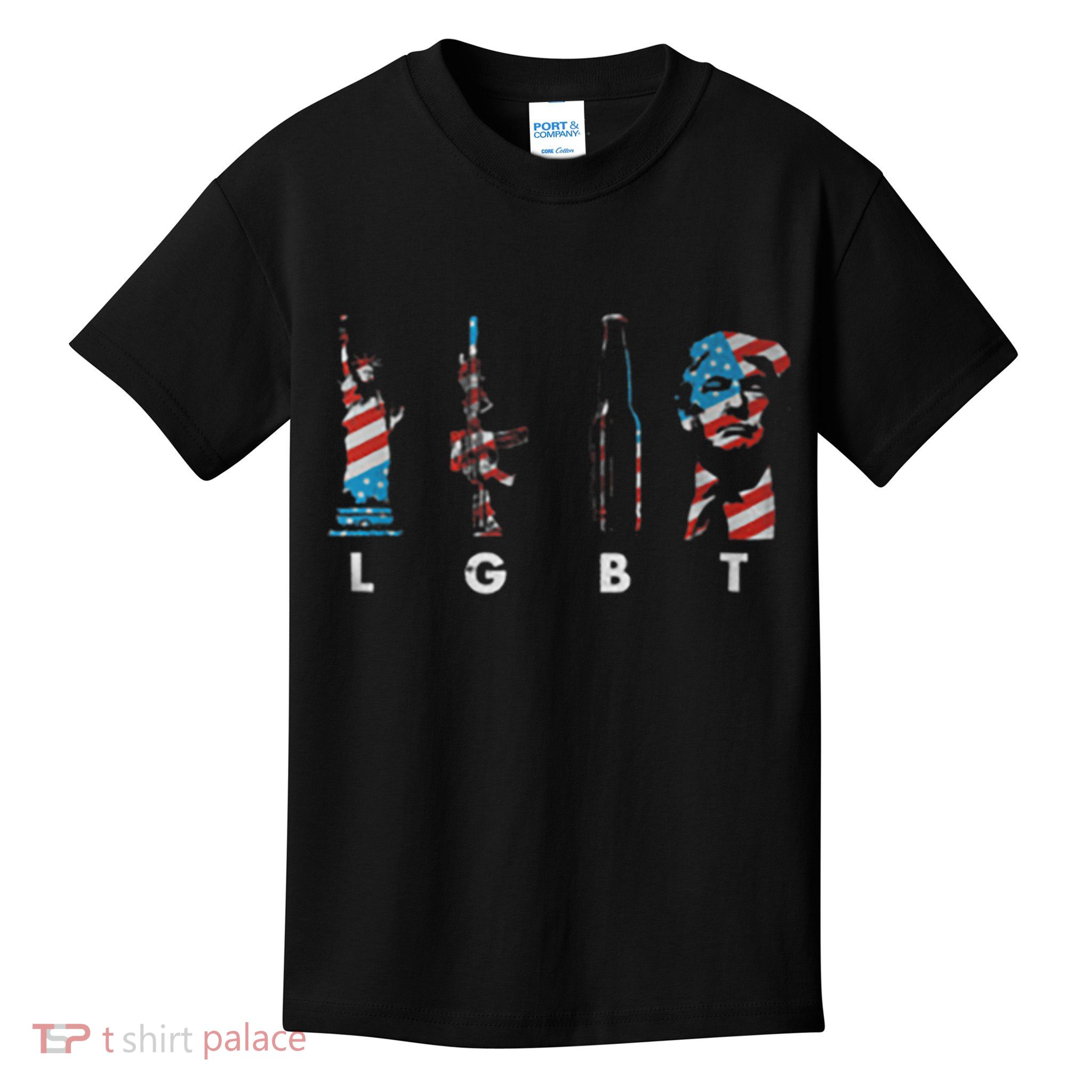 LGBT Pride Trump American Flag 4th Of July Kids T-Shirt