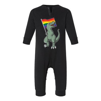 LGBT Pride TRex Dinosaur Infant Fleece One Piece