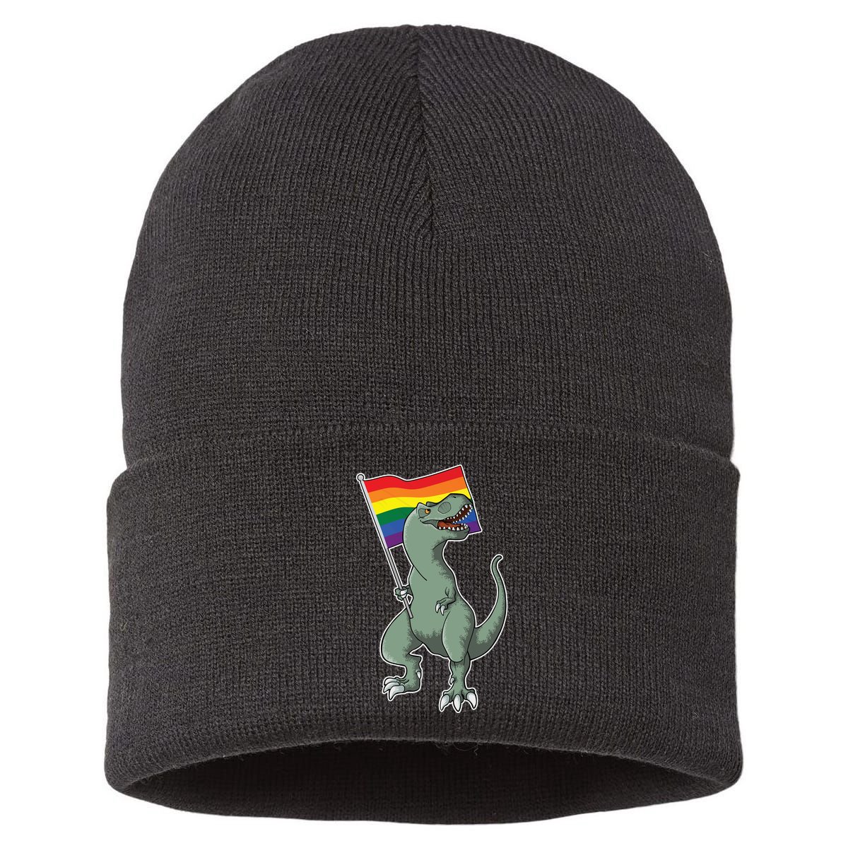 LGBT Pride TRex Dinosaur Sustainable Knit Beanie