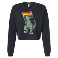 LGBT Pride TRex Dinosaur Cropped Pullover Crew