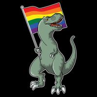 LGBT Pride TRex Dinosaur Cropped Pullover Crew