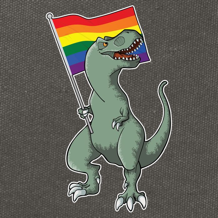 LGBT Pride TRex Dinosaur Cotton Canvas Backpack