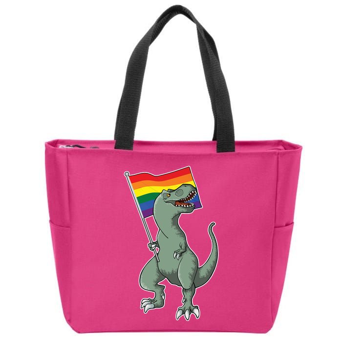 LGBT Pride TRex Dinosaur Zip Tote Bag
