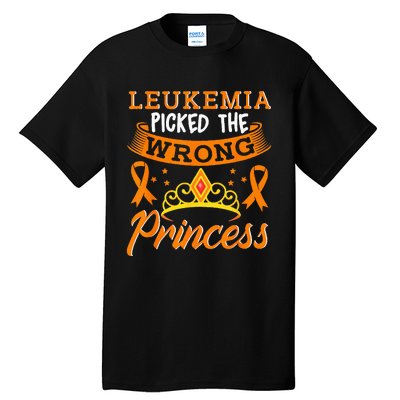 Leukemia Picked The Wrong Princess Cancer Awareness Tall T-Shirt