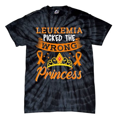 Leukemia Picked The Wrong Princess Cancer Awareness Tie-Dye T-Shirt