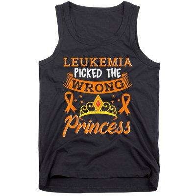 Leukemia Picked The Wrong Princess Cancer Awareness Tank Top