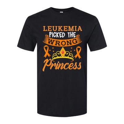 Leukemia Picked The Wrong Princess Cancer Awareness Softstyle CVC T-Shirt