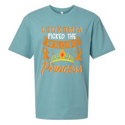 Leukemia Picked The Wrong Princess Cancer Awareness Sueded Cloud Jersey T-Shirt