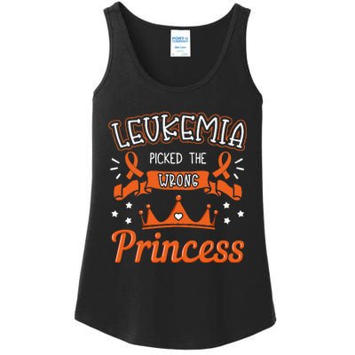 Leukemia Picked The Wrong Princess Cancer Awareness Ladies Essential Tank