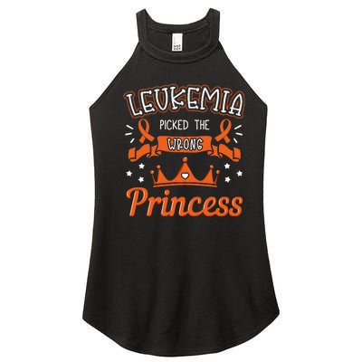 Leukemia Picked The Wrong Princess Cancer Awareness Women’s Perfect Tri Rocker Tank