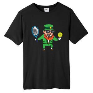 Leprechaun Playing Tennis St Patricks Day Gift Tall Fusion ChromaSoft Performance T-Shirt