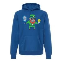 Leprechaun Playing Tennis St Patricks Day Gift Premium Hoodie