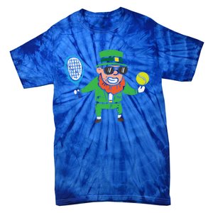 Leprechaun Playing Tennis St Patricks Day Gift Tie-Dye T-Shirt