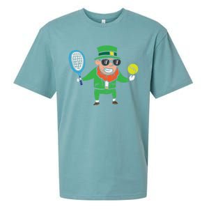 Leprechaun Playing Tennis St Patricks Day Gift Sueded Cloud Jersey T-Shirt