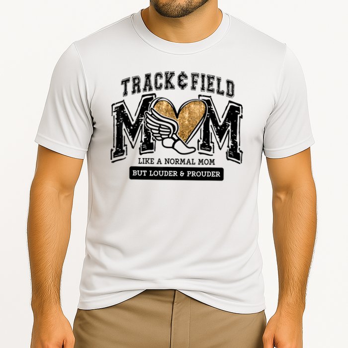 Loud Proud Track Mom Runner Track And Field Mama Cooling Performance Crew T-Shirt
