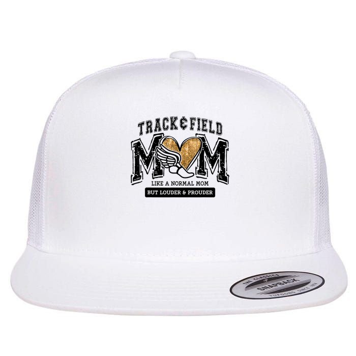Loud Proud Track Mom Runner Track And Field Mama Flat Bill Trucker Hat