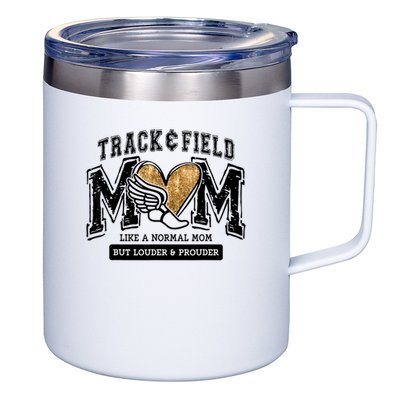 Loud Proud Track Mom Runner Track And Field Mama 12oz Stainless Steel Coffee Mug