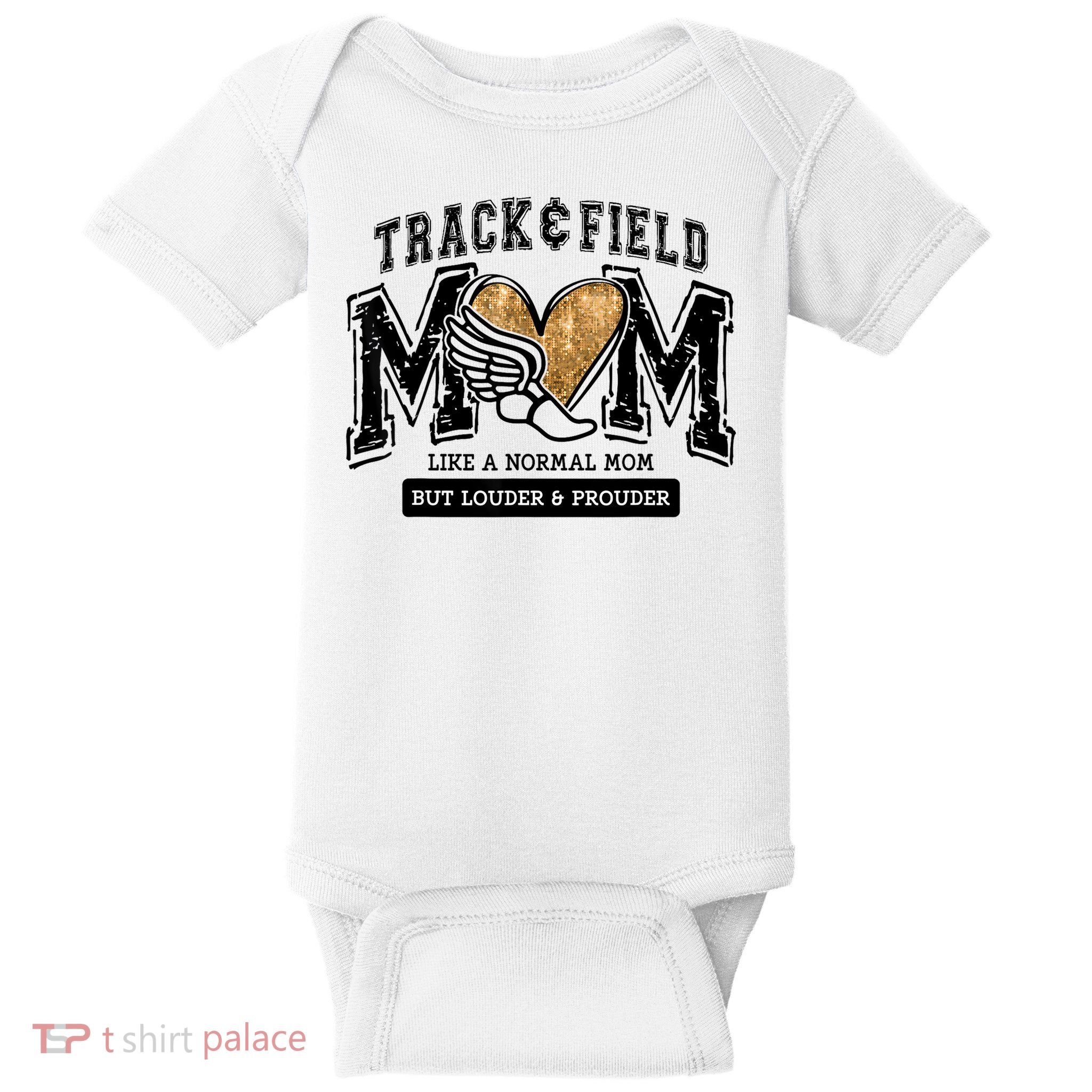 Loud Proud Track Mom Runner Track And Field Mama Baby Bodysuit