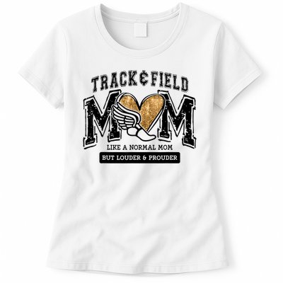 Loud Proud Track Mom Runner Track And Field Mama Womens T-Shirt