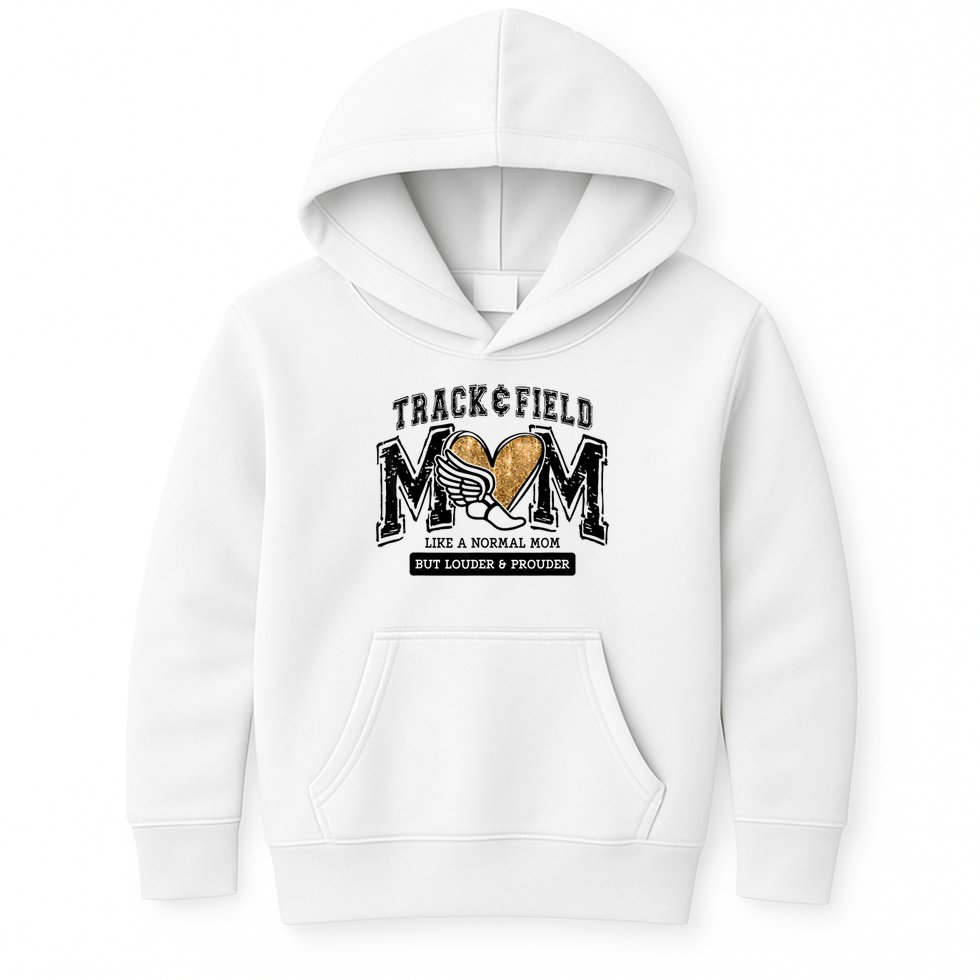 Loud Proud Track Mom Runner Track And Field Mama Kids Hoodie