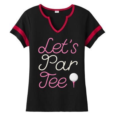 Lets Par Tee Funny Party Golf Ladies Halftime Notch Neck Tee