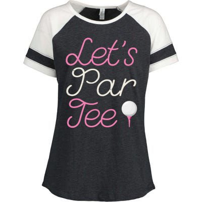 Lets Par Tee Funny Party Golf Enza Ladies Jersey Colorblock Tee